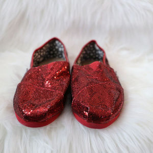 Toms Classic Slip On - Red Sequin